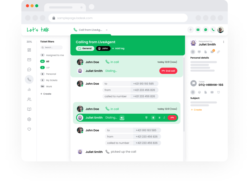 LiveAgent zvanu centra programmatūra