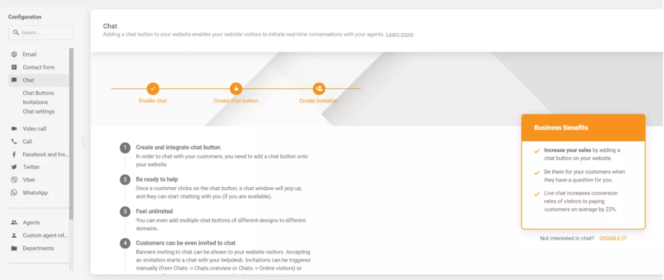 LiveAgent tērzēšanas konfigurācija