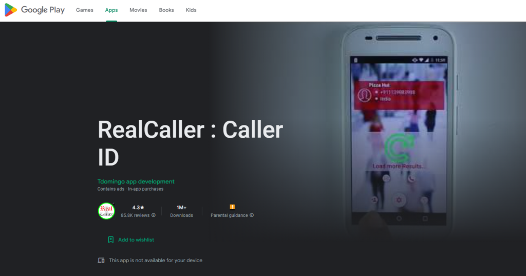 RealCaller: Caller ID Google Play vietne