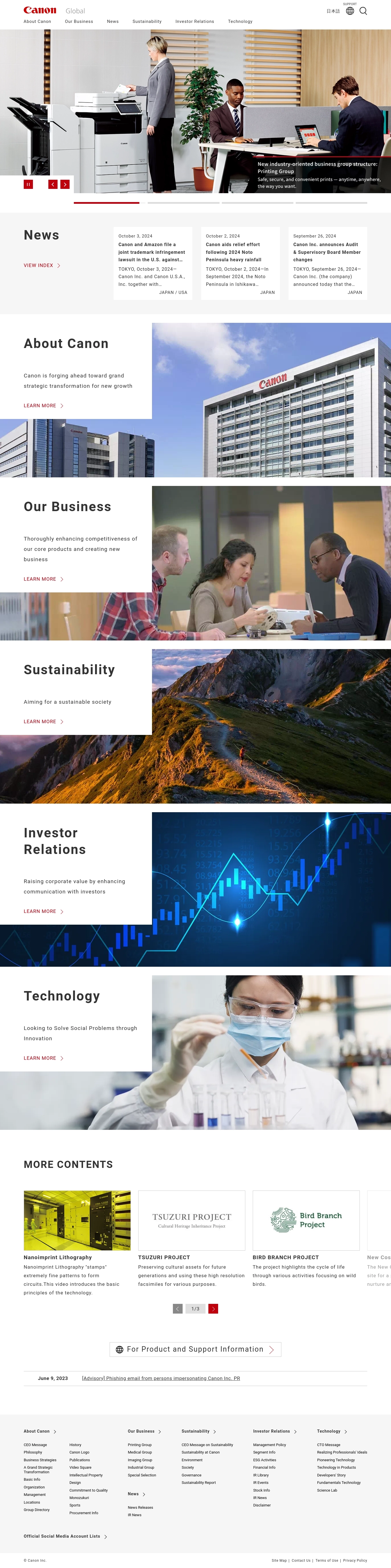 Canon palīdzības dienesta kontakti