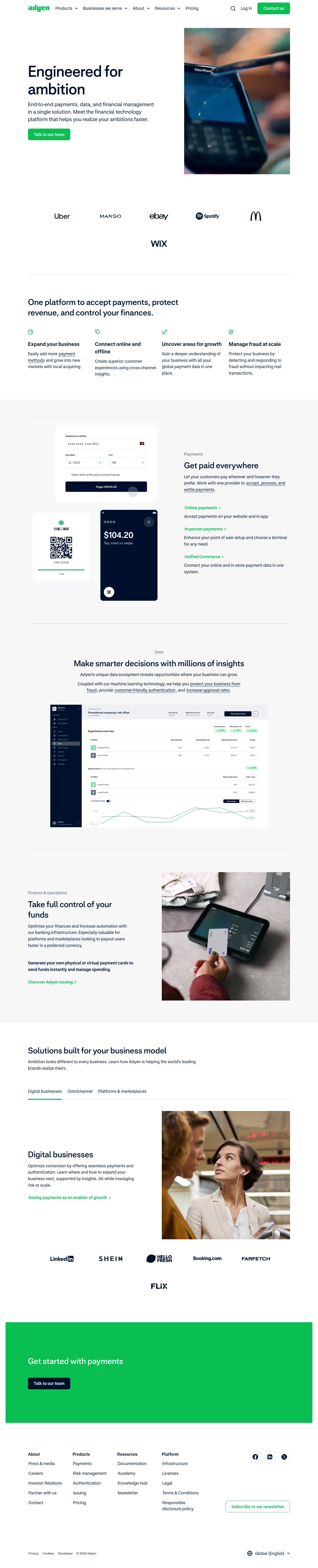 Adyen palīdzības biroja kontakti