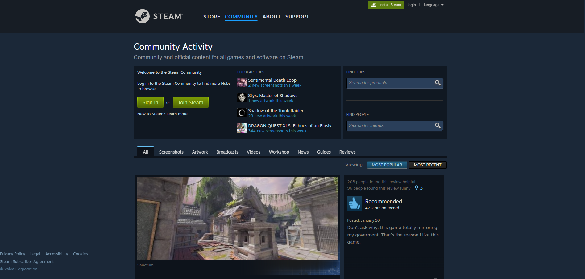 Steam Community palīdzības galda kontakti