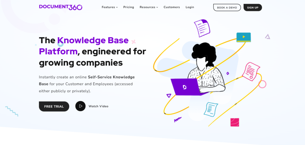 Document360 sākumlapa