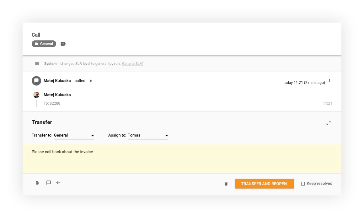 Zvanu pārsūtīšanas funkcija LiveAgent