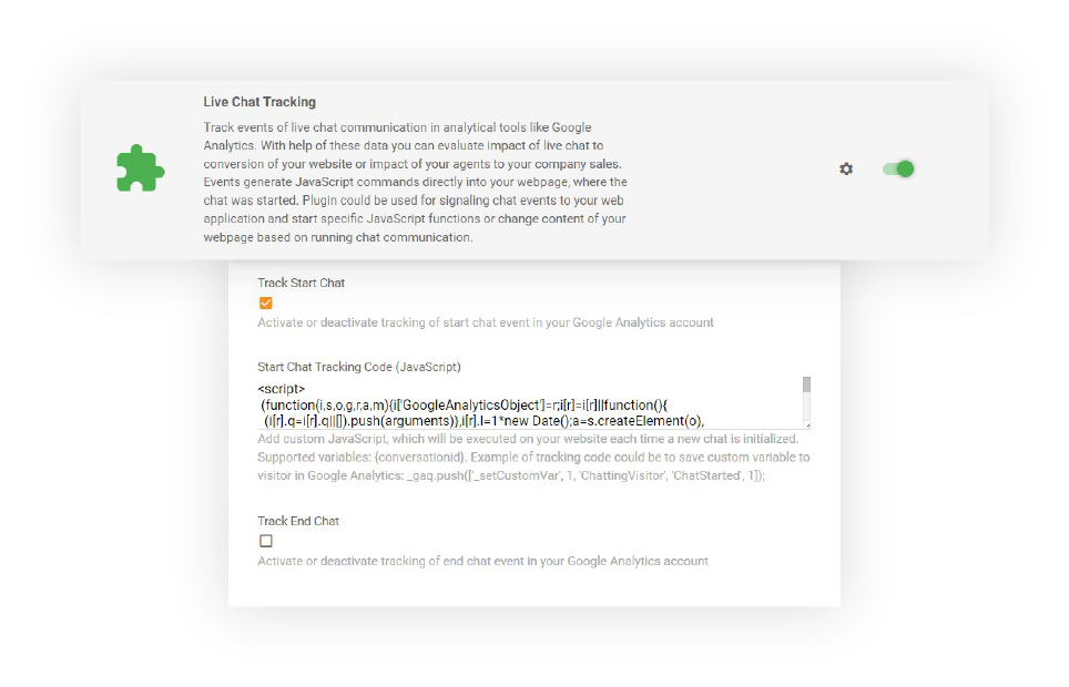 Tērzēšanas iegultā izsekošana LiveAgent