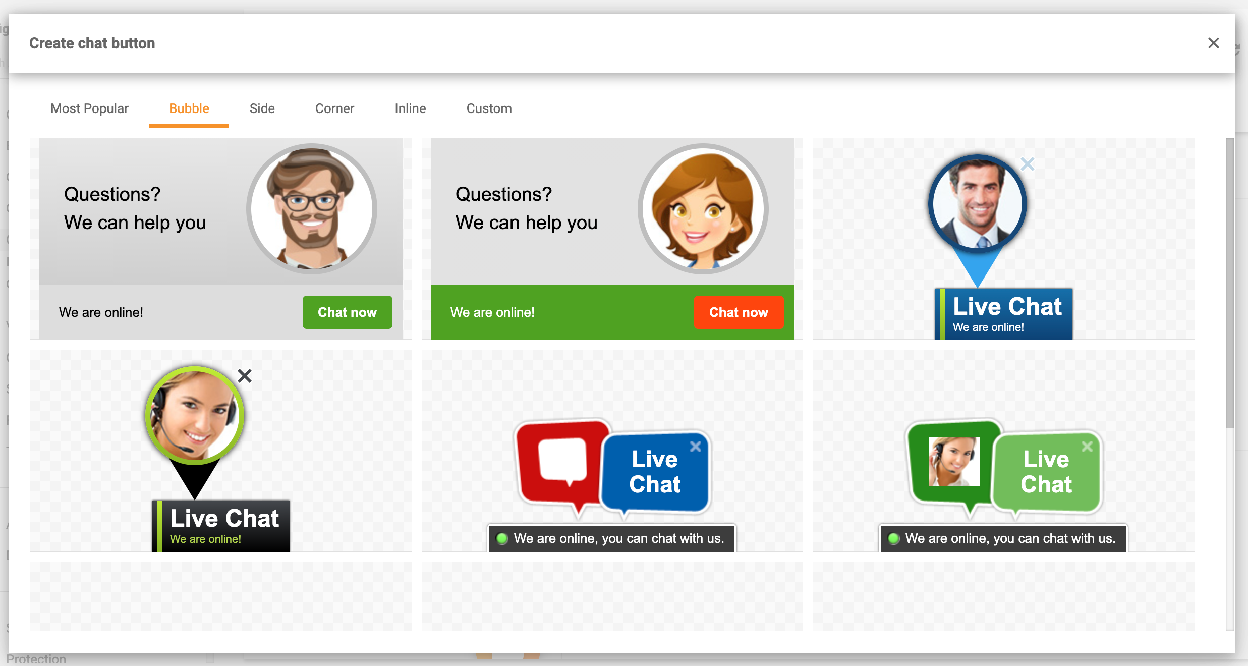 Burbuļu tērzēšanas pogas