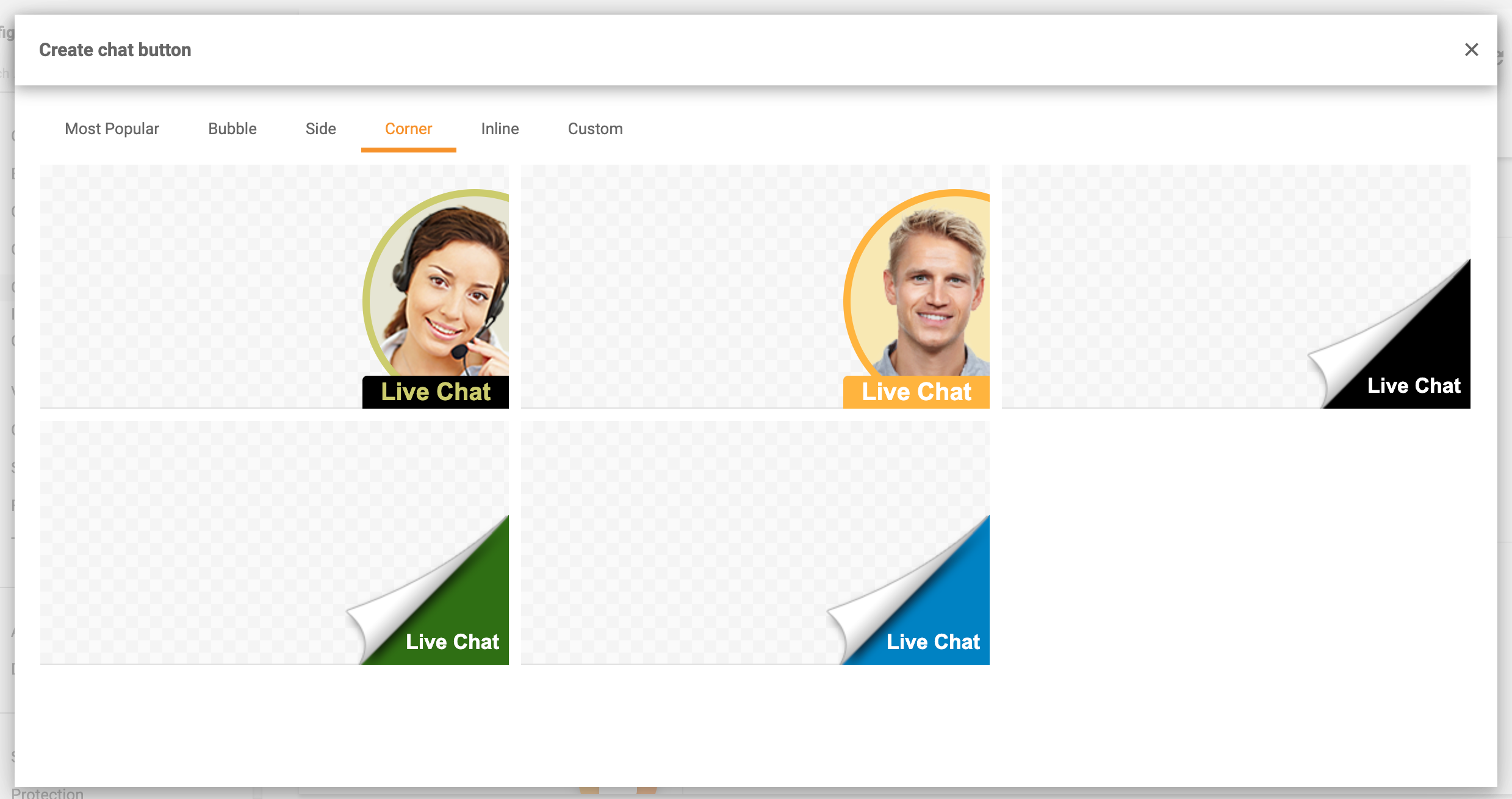 Stūra tērzēšanas pogas