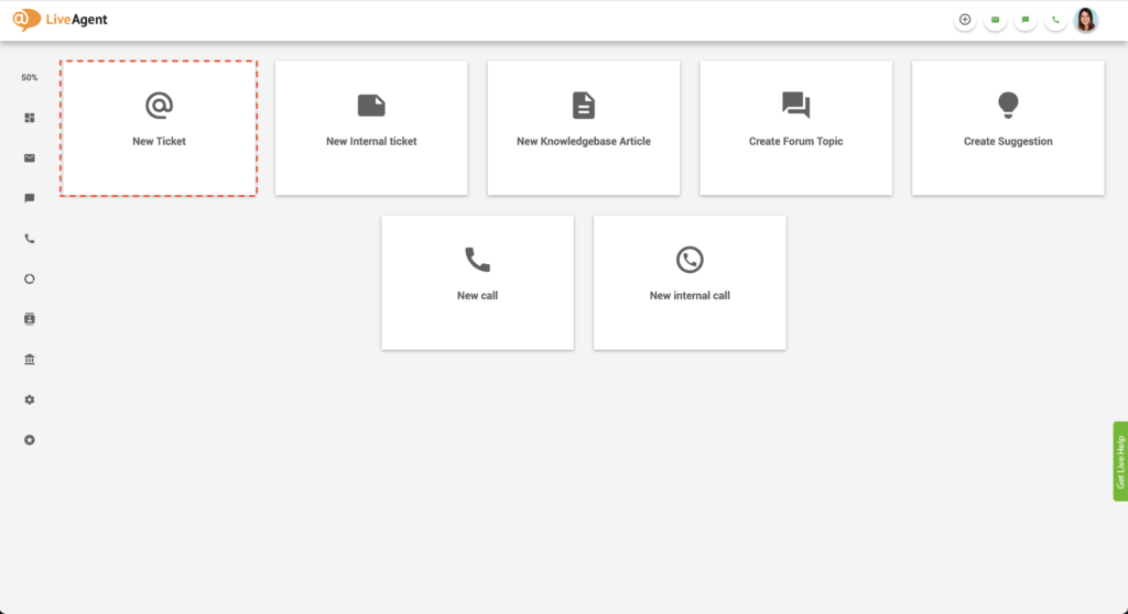 Izveidojiet jaunu biļeti LiveAgent