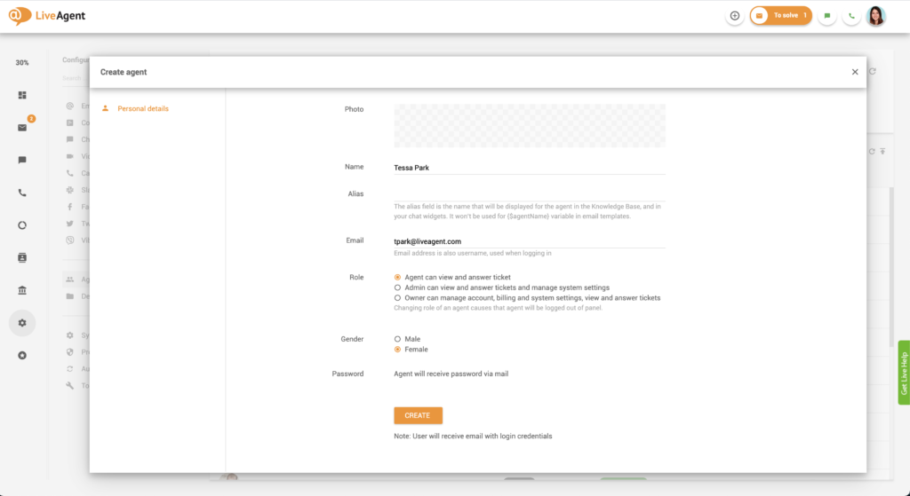 Izveidot aģenta formu