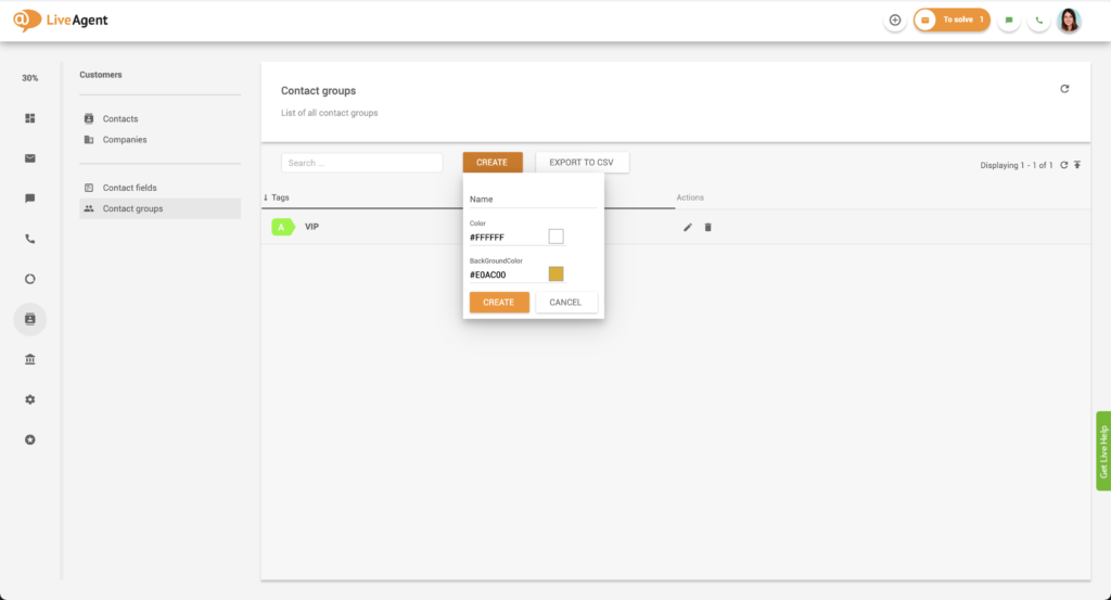 Kontaktu grupas izveide