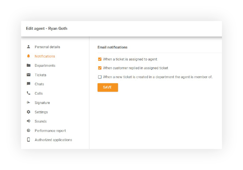 E-pasta paziņojumi LiveAgent