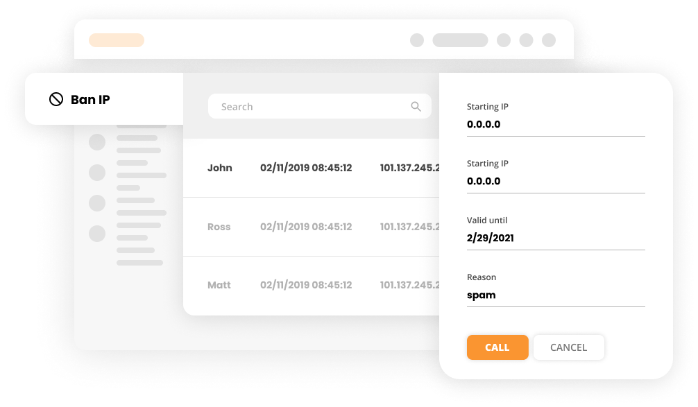 IP bloķēšanas interfeiss LiveAgent