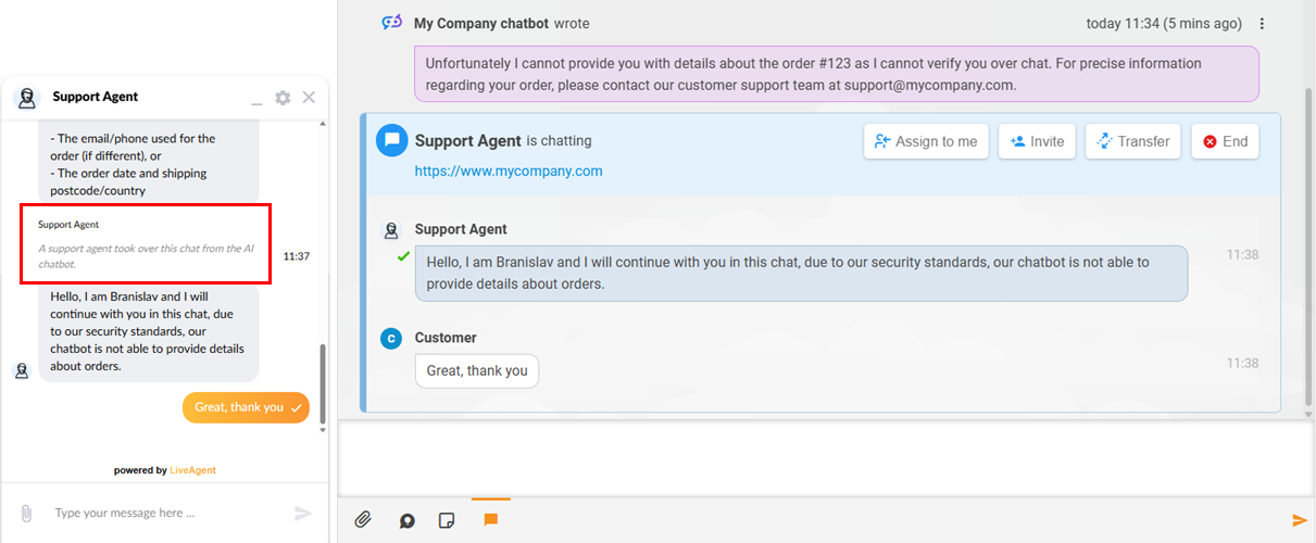 LiveAgent AI cilvēka nodošanas priekskats