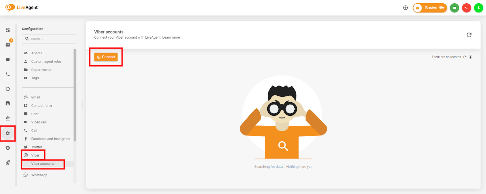 Kā atrast Viber integrāciju LiveAgent panelī