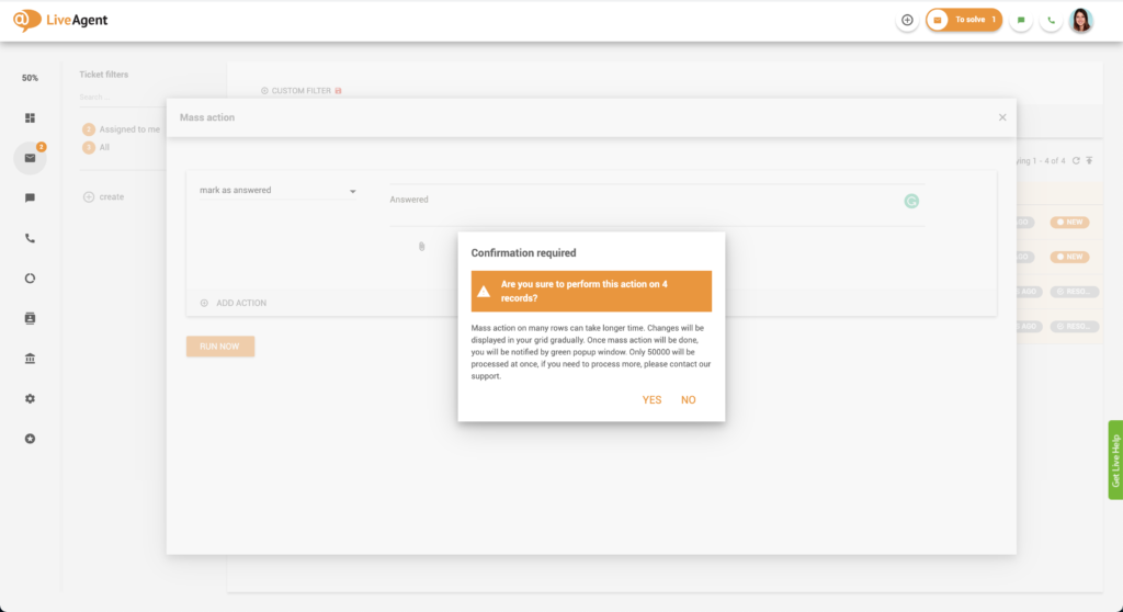 Masveida darbības apstiprinājuma dialogs