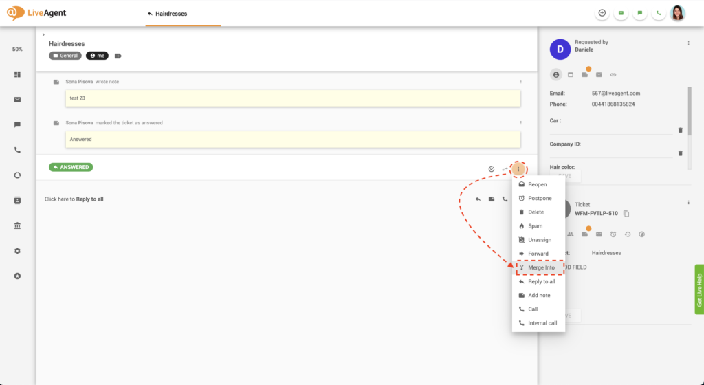 Biļešu sapludināšanas funkcija