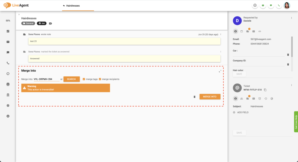 Divu biļešu sapludināšana