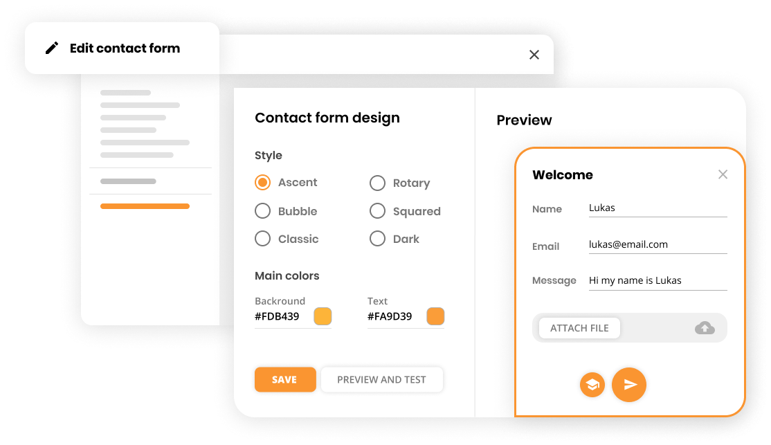 Setting and testing contact forms