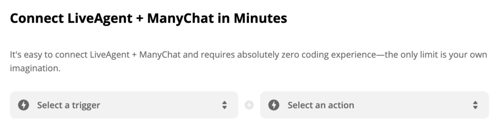 Trigeris un darbības atlase Zapier