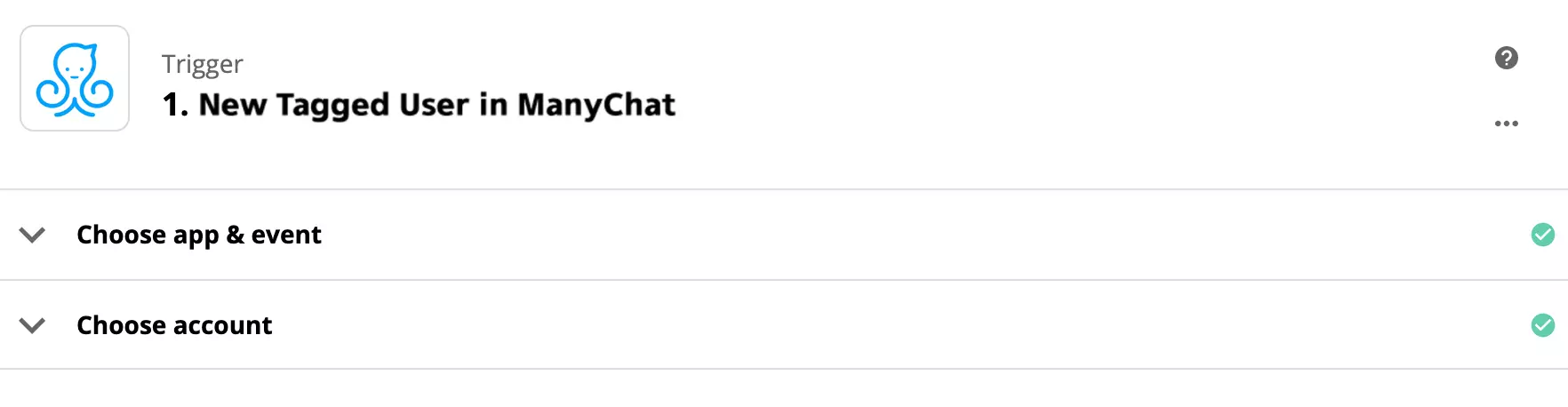 ManyChat trigeris iestatīšana Zapier