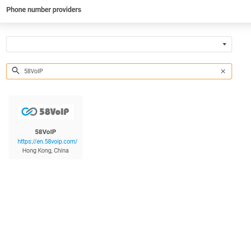 58VoIP pakalpojumu sniedzējs