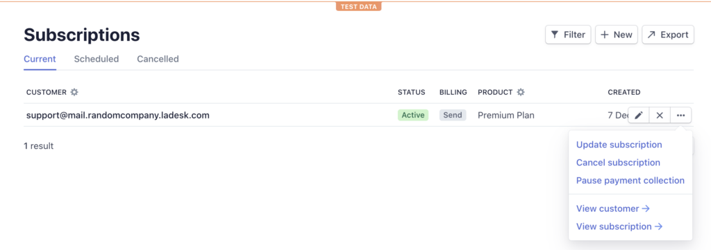 Kur atcelt abonementu Stripe
