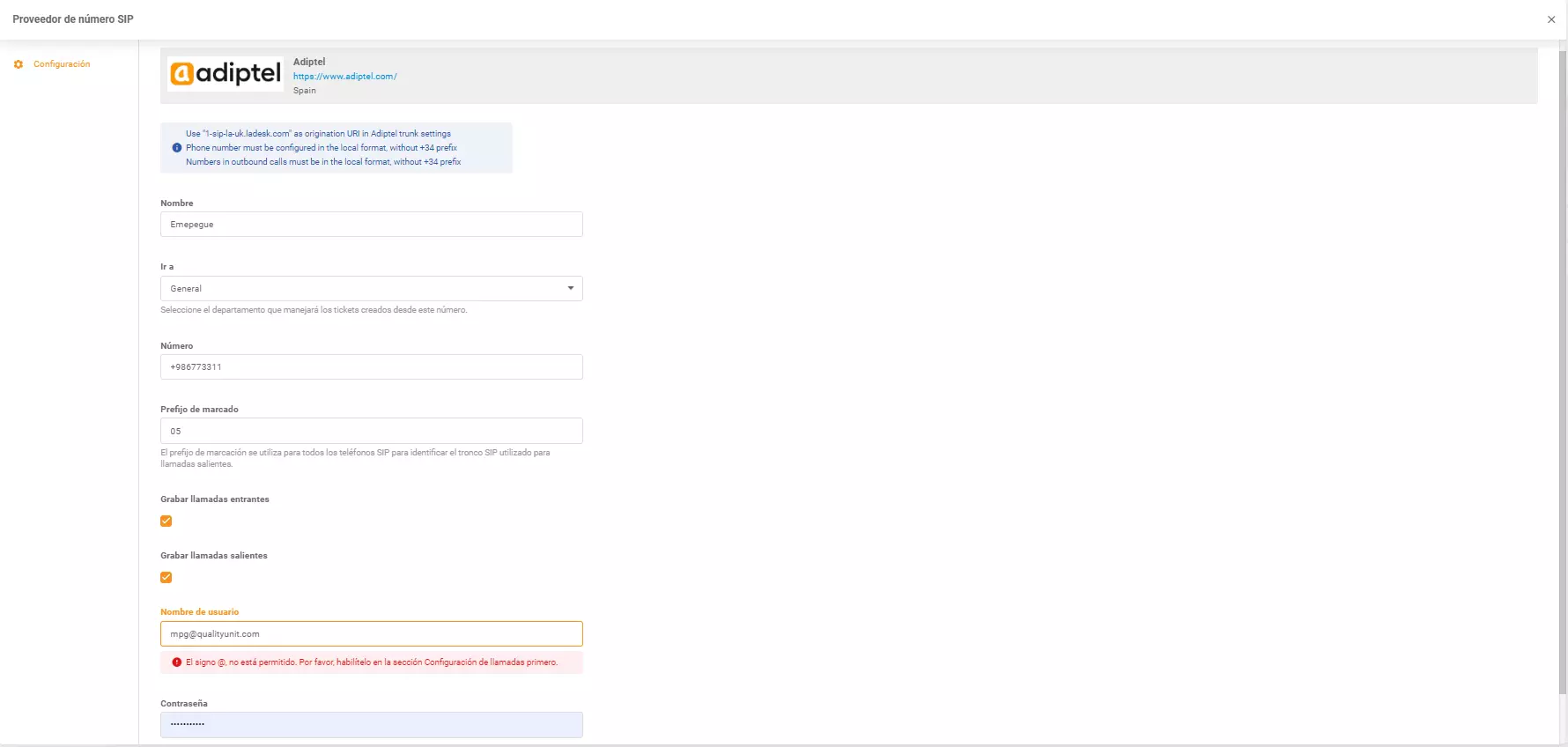 Adiptel akreditācijas dati