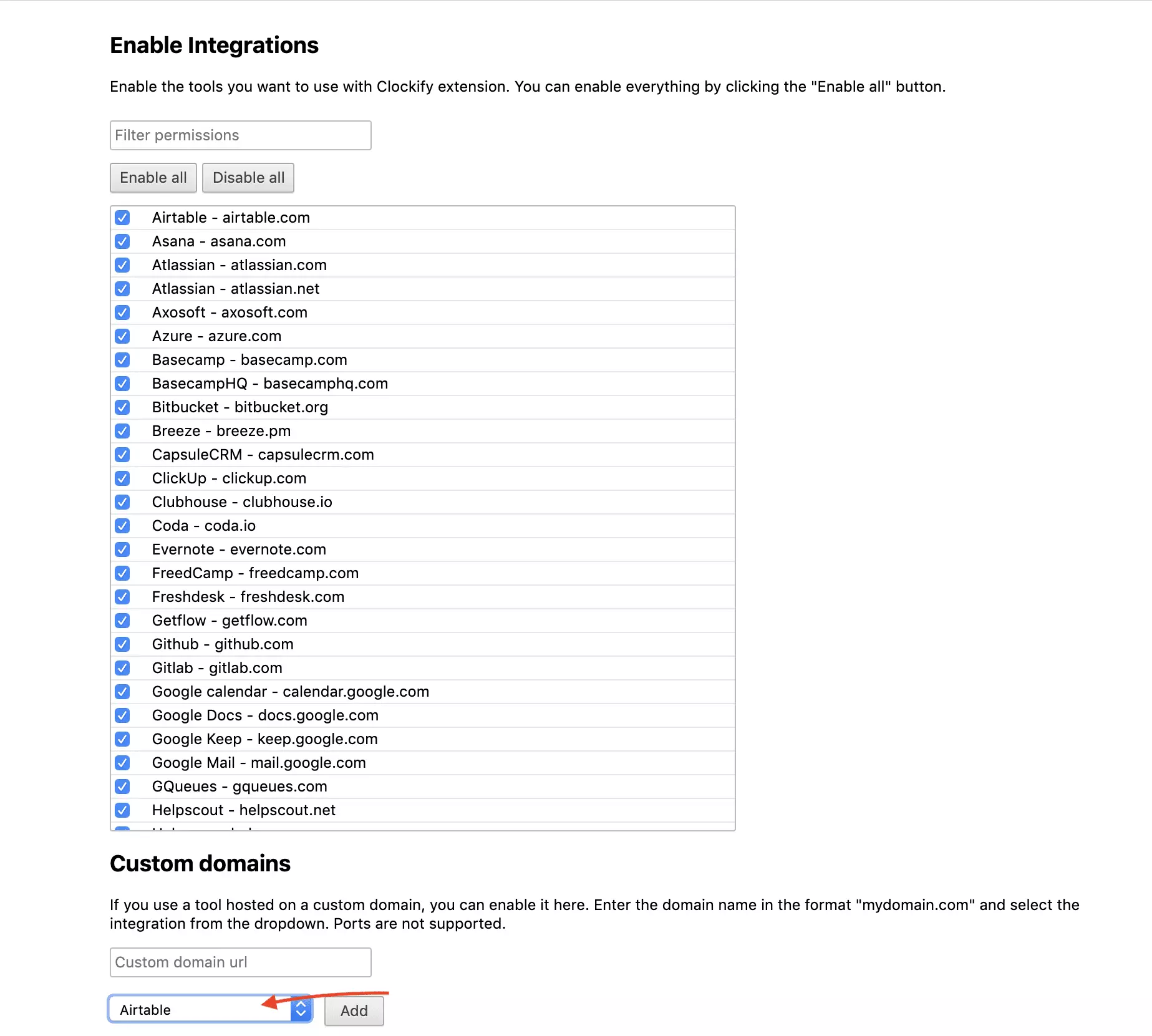 Clockify integrācijas atlase