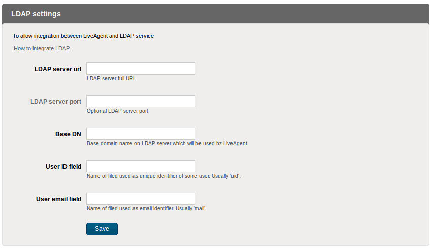 LDAP konfigurācijas logs