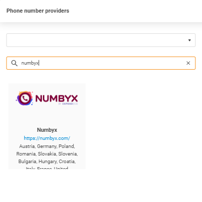 Numbyx sniedzējs