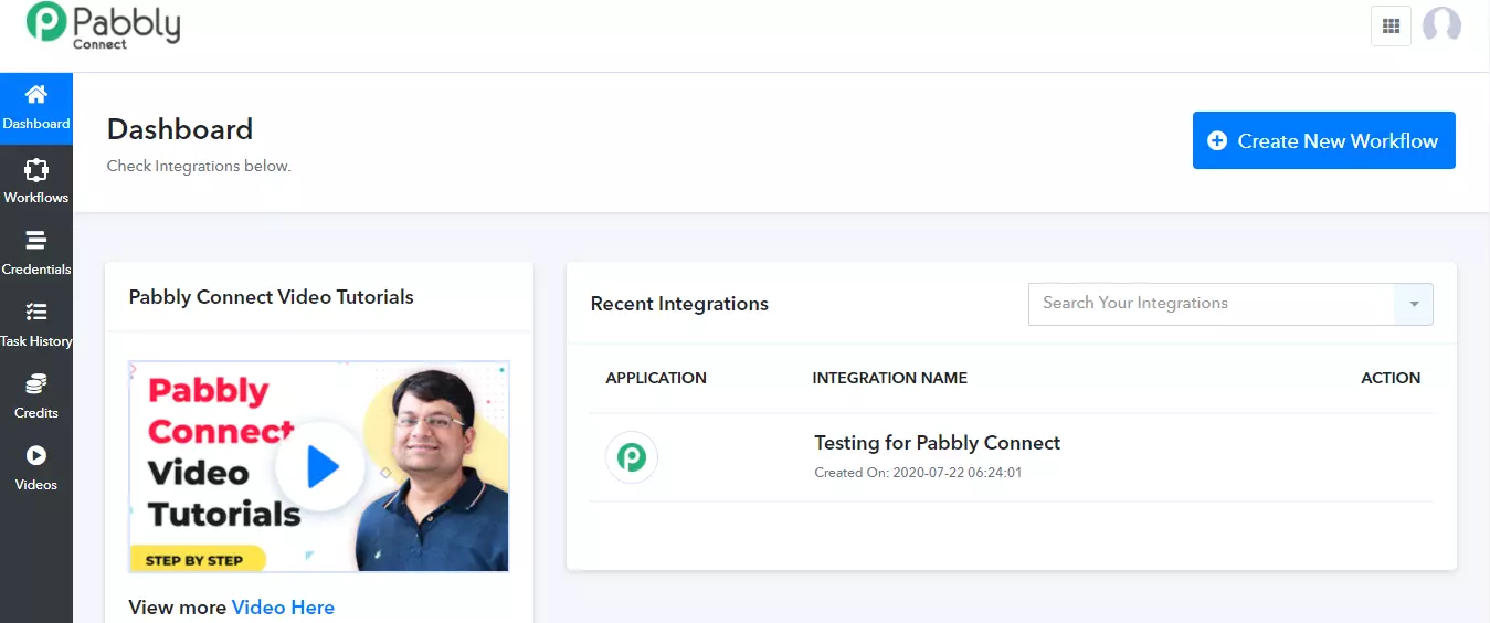 Pabbly Connect lietotāja informācijas panelis