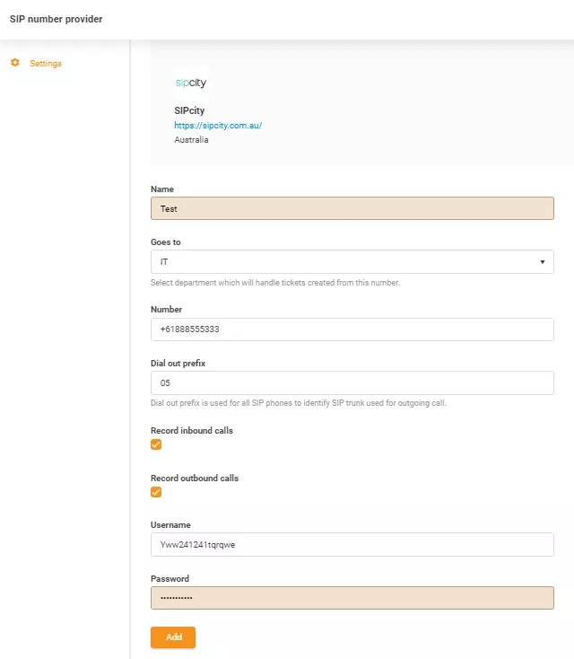 SIPcity akreditācijas dati