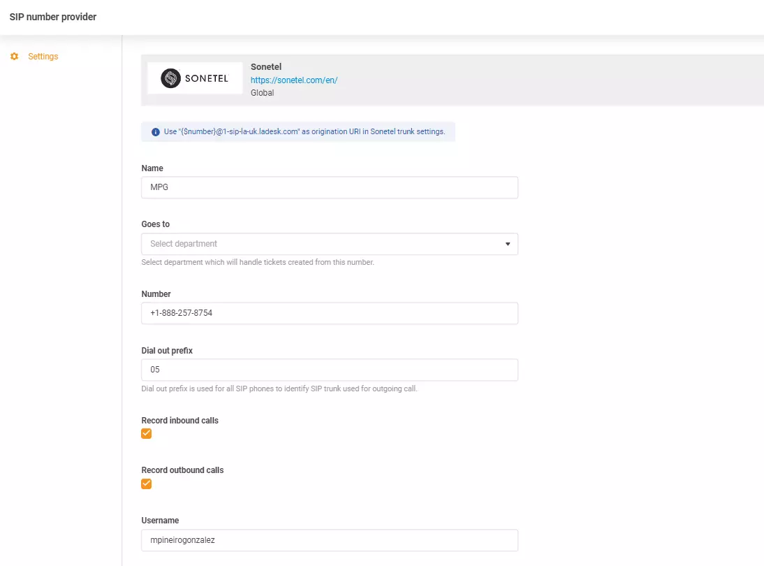 Sonetel akreditācijas dati
