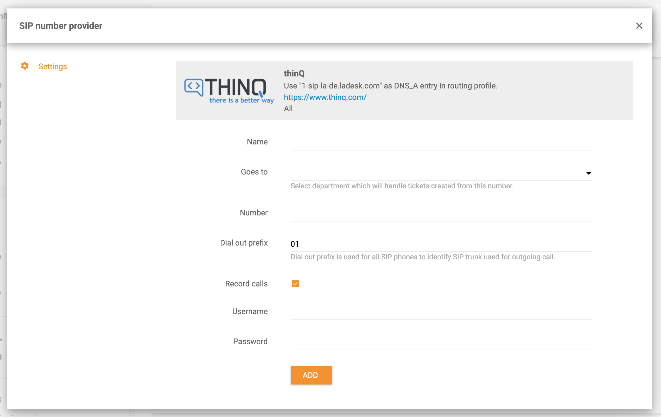 ThinQ integrācija LiveAgent