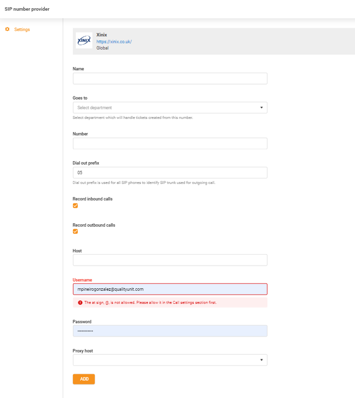 Xinix akreditācijas dati