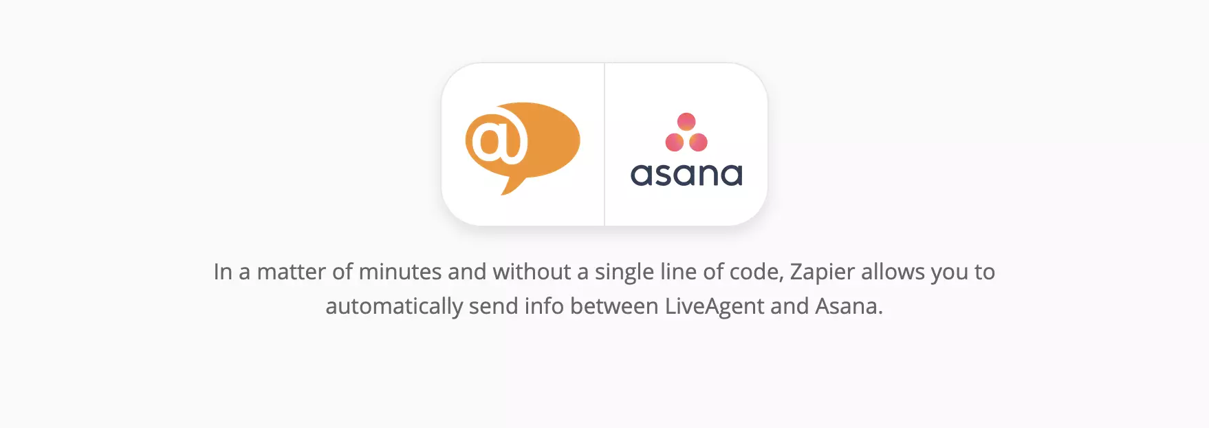 LiveAgent un Asana integrācijas lapa Zapier