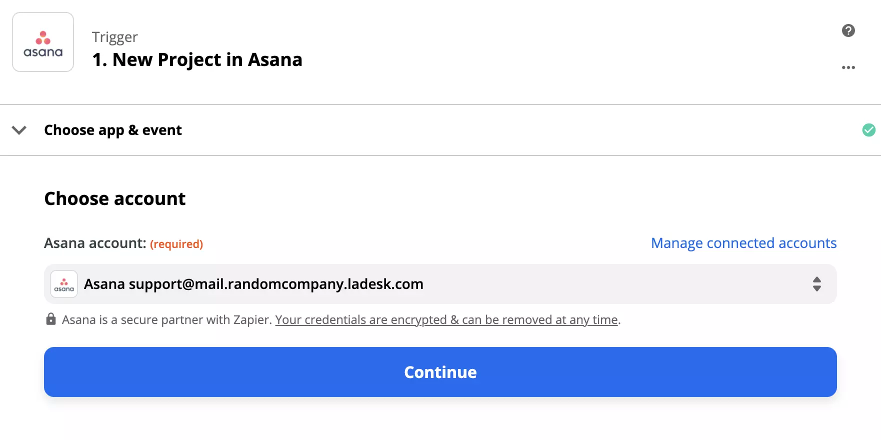 Asana triggers iestatīšana Zapier