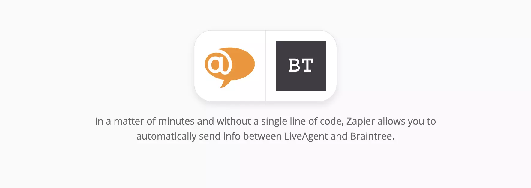 LiveAgent un Braintree integrācijas lapa Zapier
