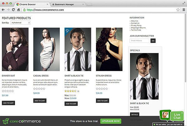 CoreCommerce LiveAgent tiešās tērzēšanas integrācija