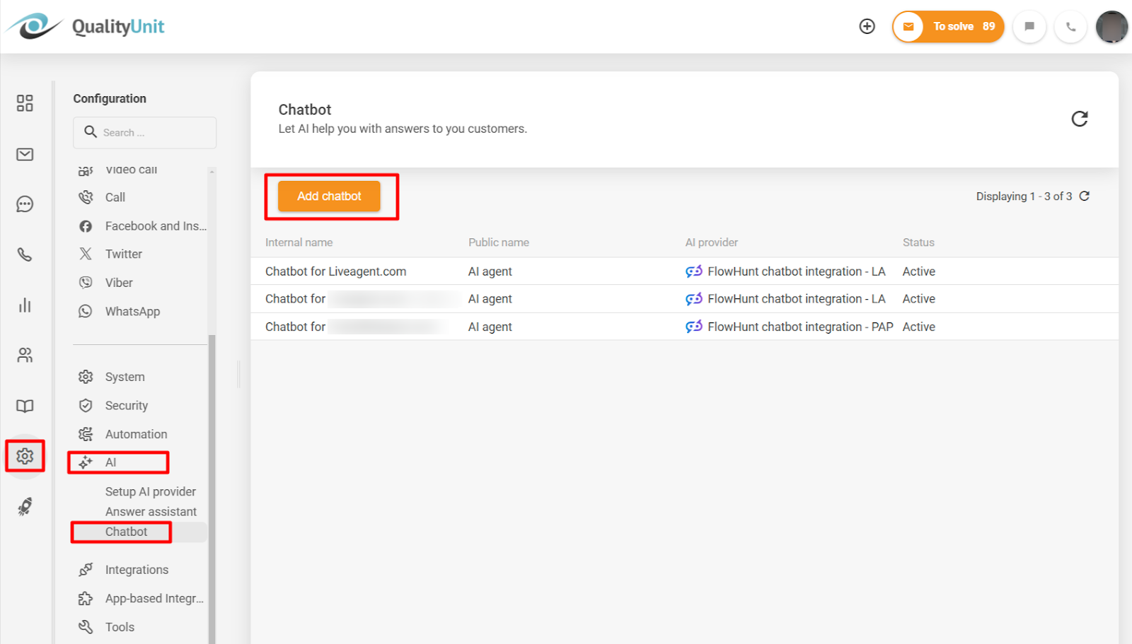 FlowHunt AI čatbota pievienošana