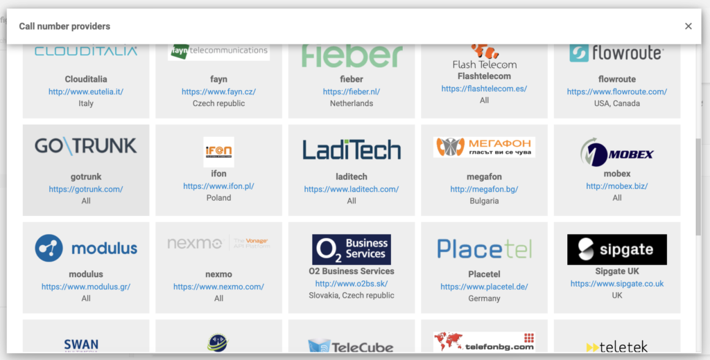 GoTrunk VoIP pakalpojuma sniedzēju sarakstā LiveAgent