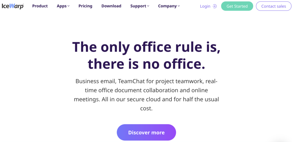 IceWarp mājaslapa ar saukli un zemlapu iespējām