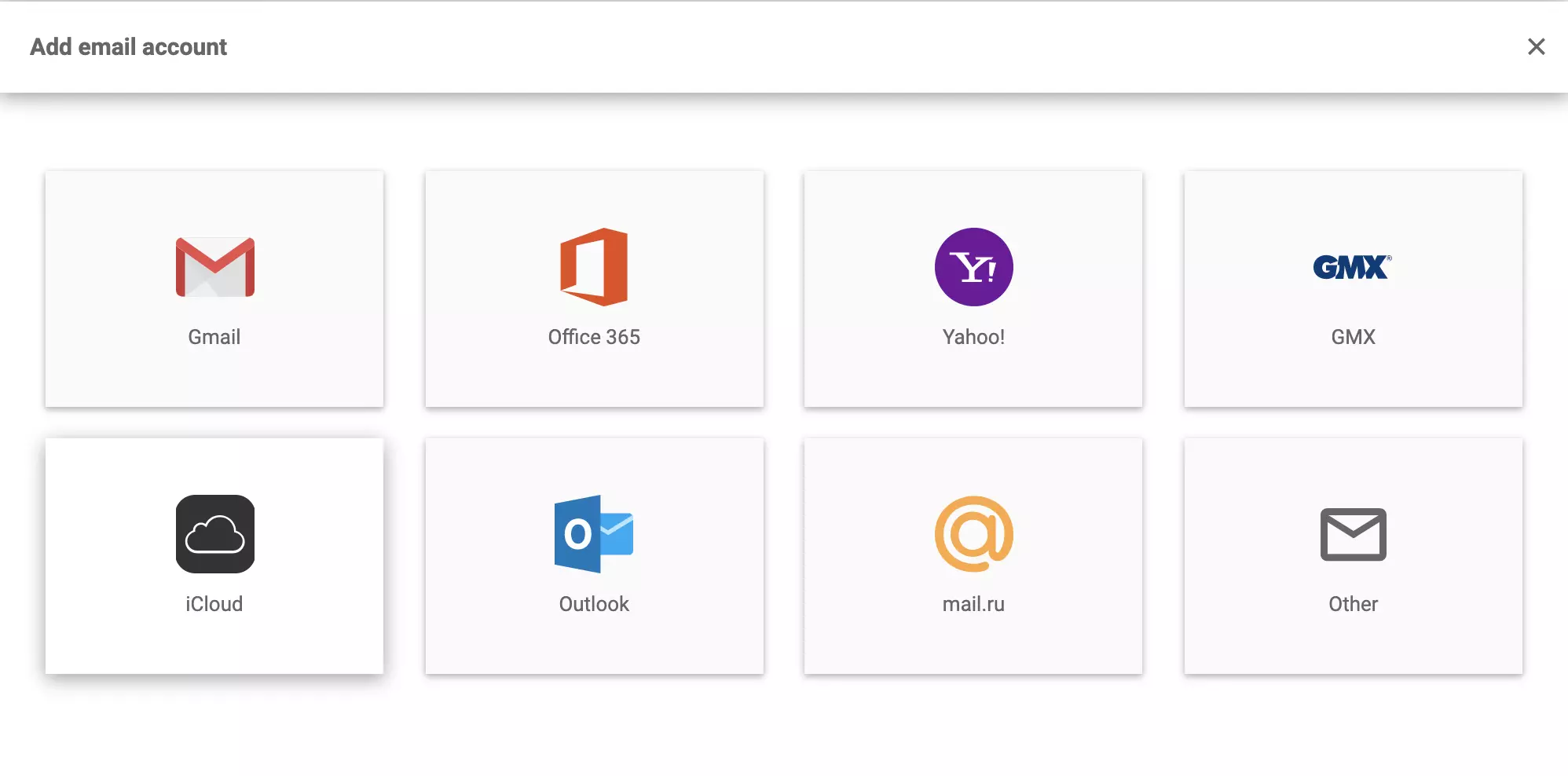 iCloud LiveAgent e-pasta iestatījumos