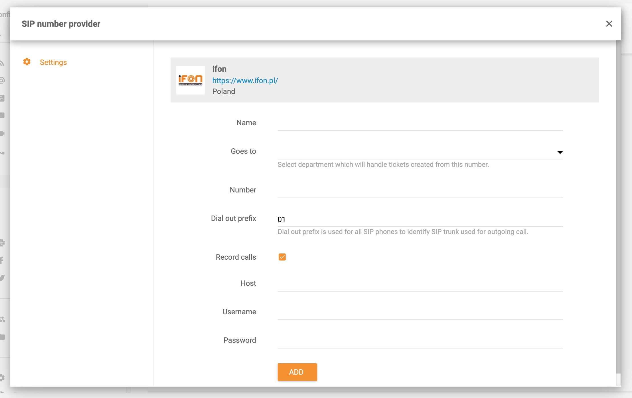 iFON integrācija LiveAgent
