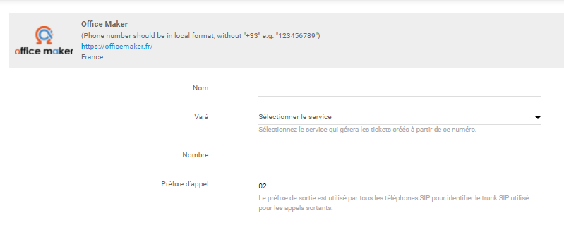 Configure Axialys phone number