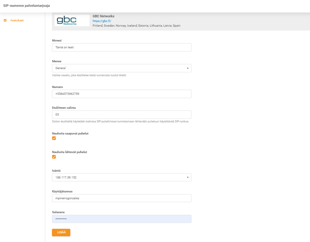 GBC Networks akreditācijas dati