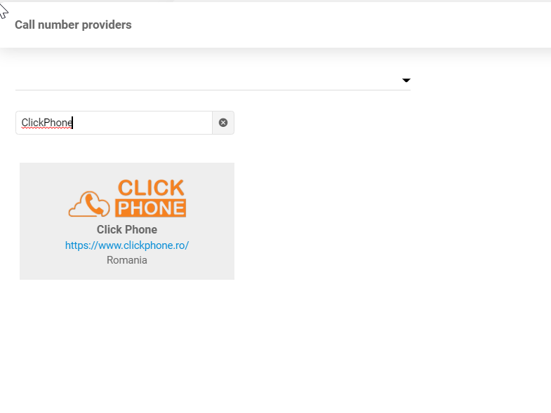 ClickPhone pakalpojumu sniedzējs