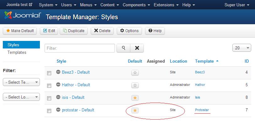 Joomla iestatīšana