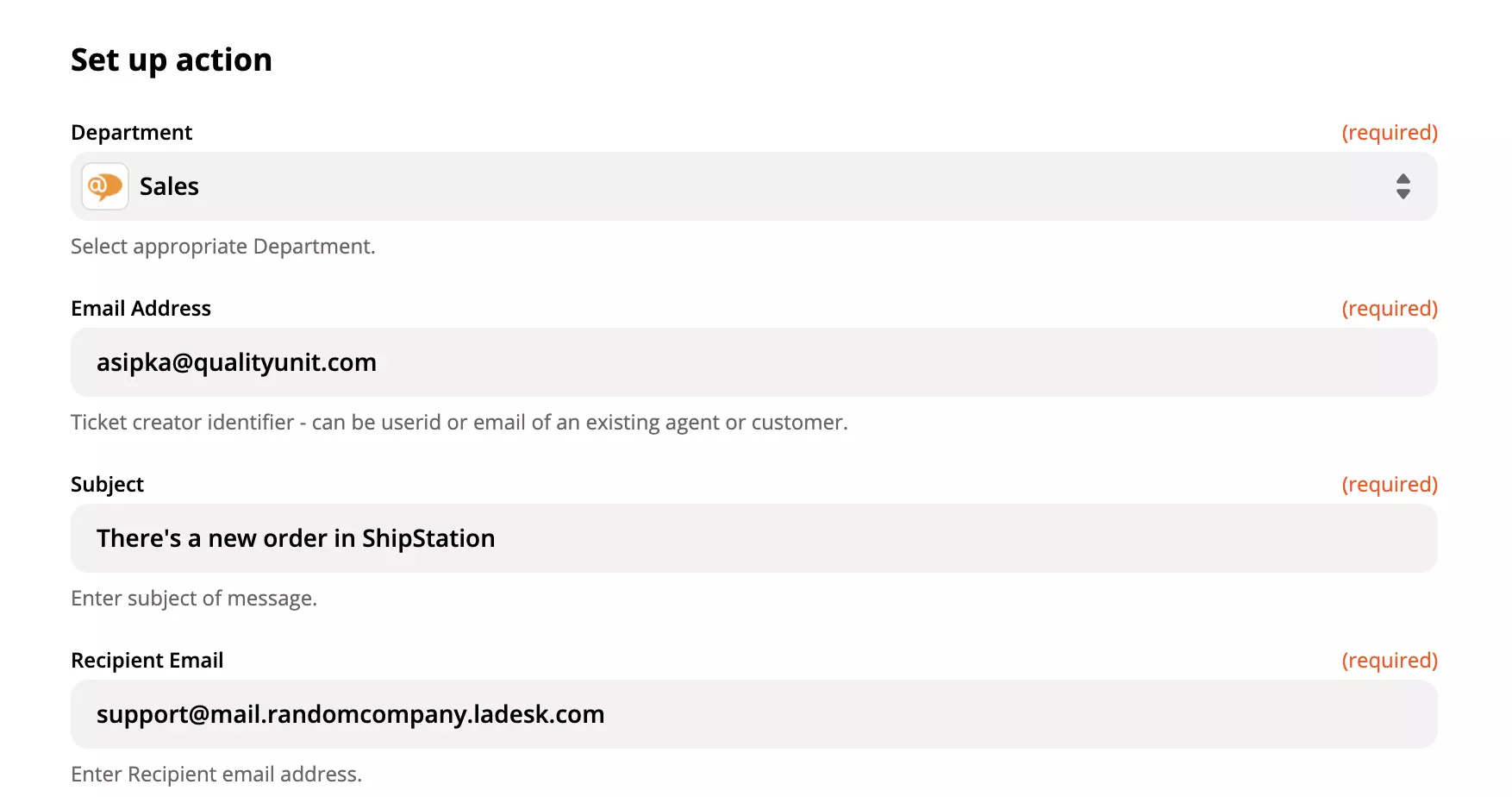 LiveAgent darbības konfigurācija