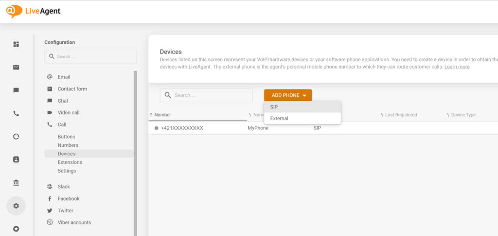 Kā pievienot jaunu SIP tālruni LiveAgent konfigurācijā